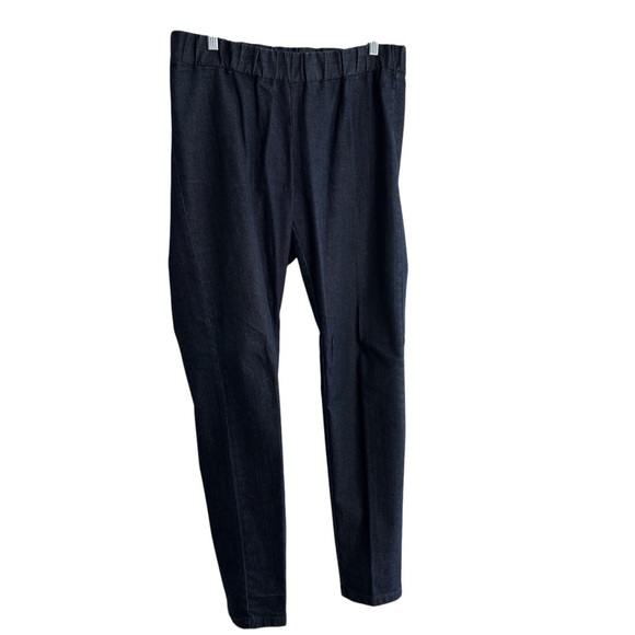 Soft Surroundings Jeans Large Ultimate Pull-On Elastic Waist Denim Dark Wash - Picture 2 of 14